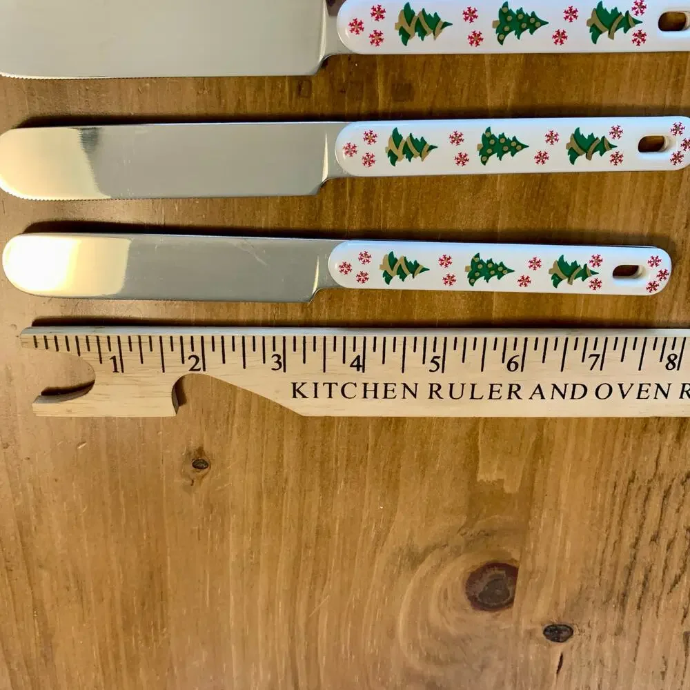 Oneida Colormates Knives Butter 12 Holiday Christmas Tree Northland Stainless